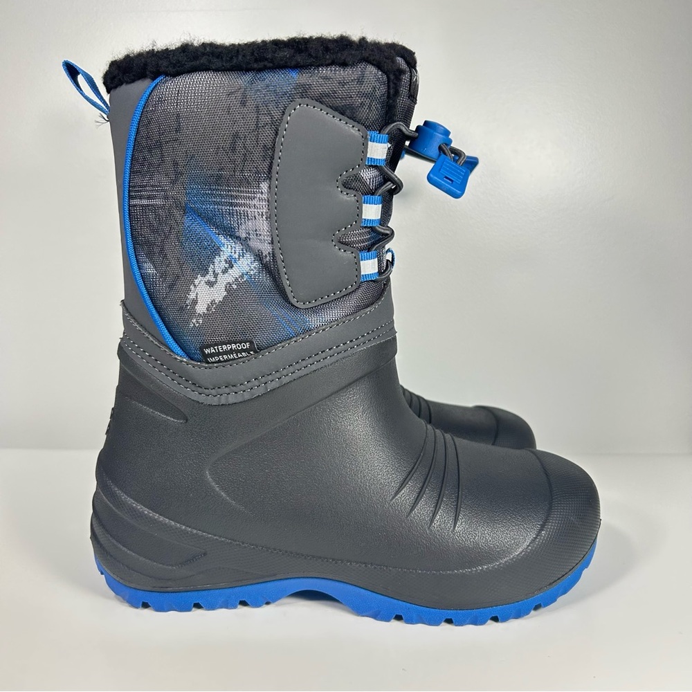 NEW XMTN Waterproof Kids Junior Winter Boots Reflective Adjust Toggle; Boys Sz 2